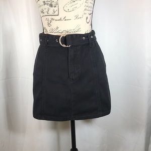 Black Denim Mini Skirt